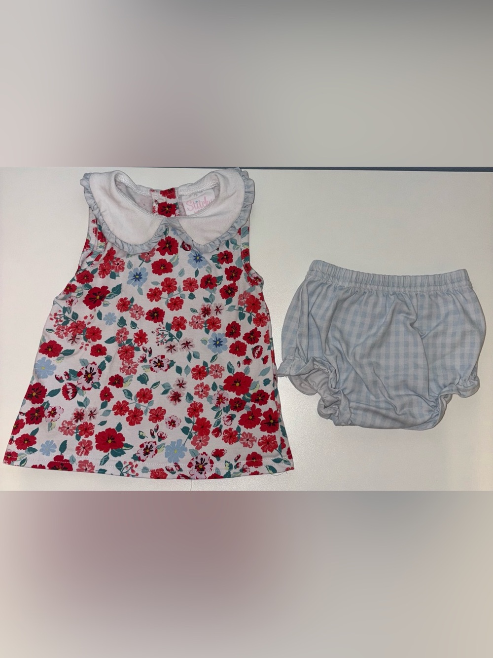 Stitch Fish Floral Sleeveless Two Piece Outfit